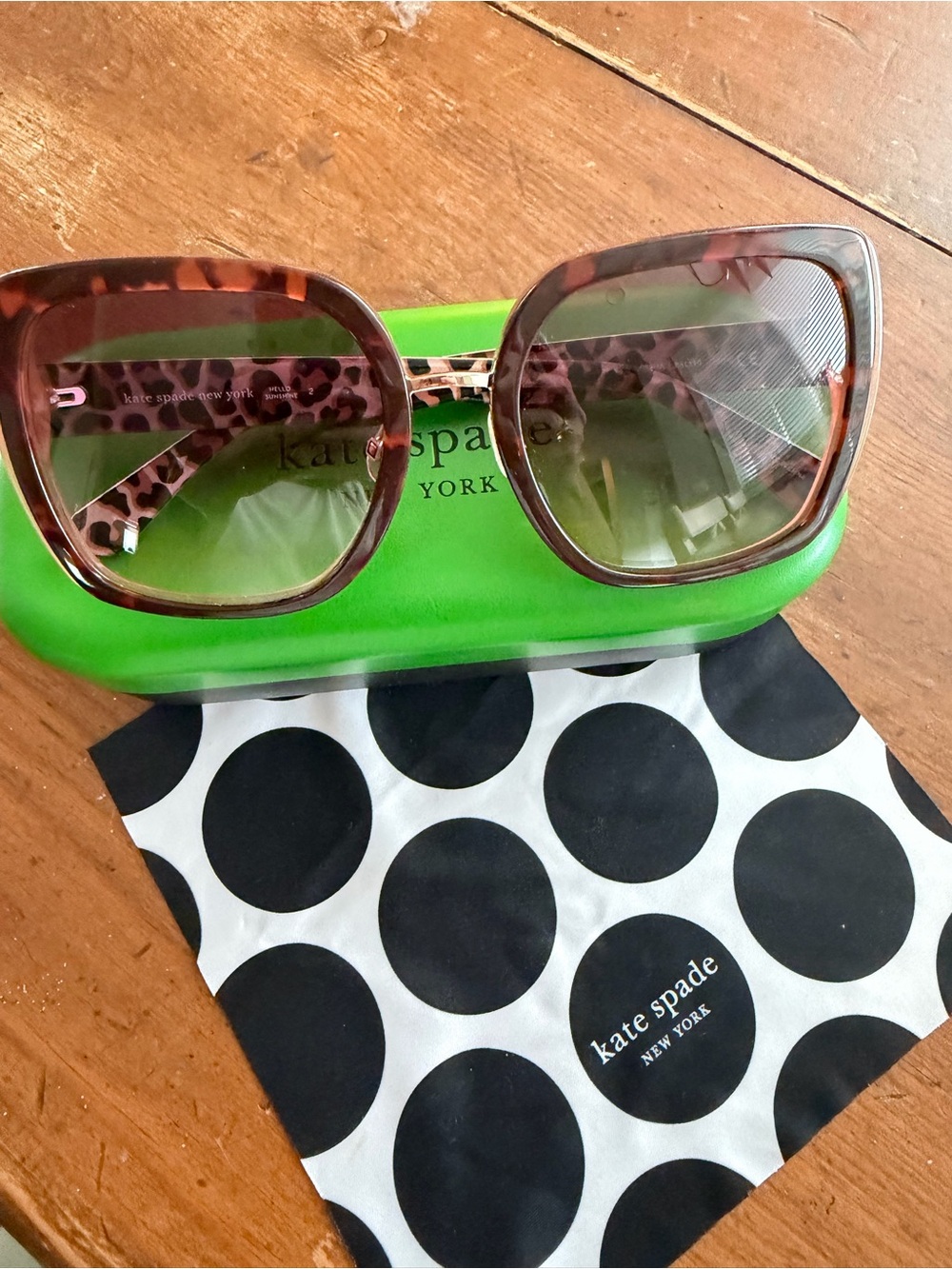 kate spade Brown Tortoiseshell Square Sunglasses